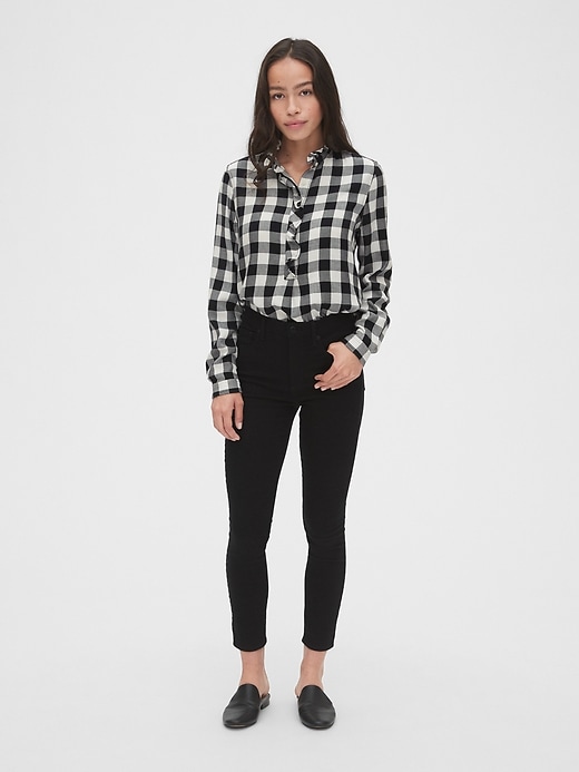 Image number 3 showing, Ruffle Plaid Popover Blouse