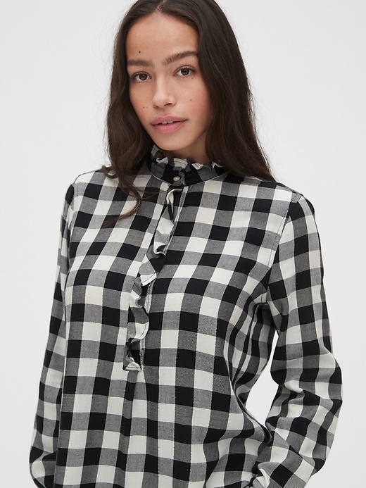 Image number 5 showing, Ruffle Plaid Popover Blouse