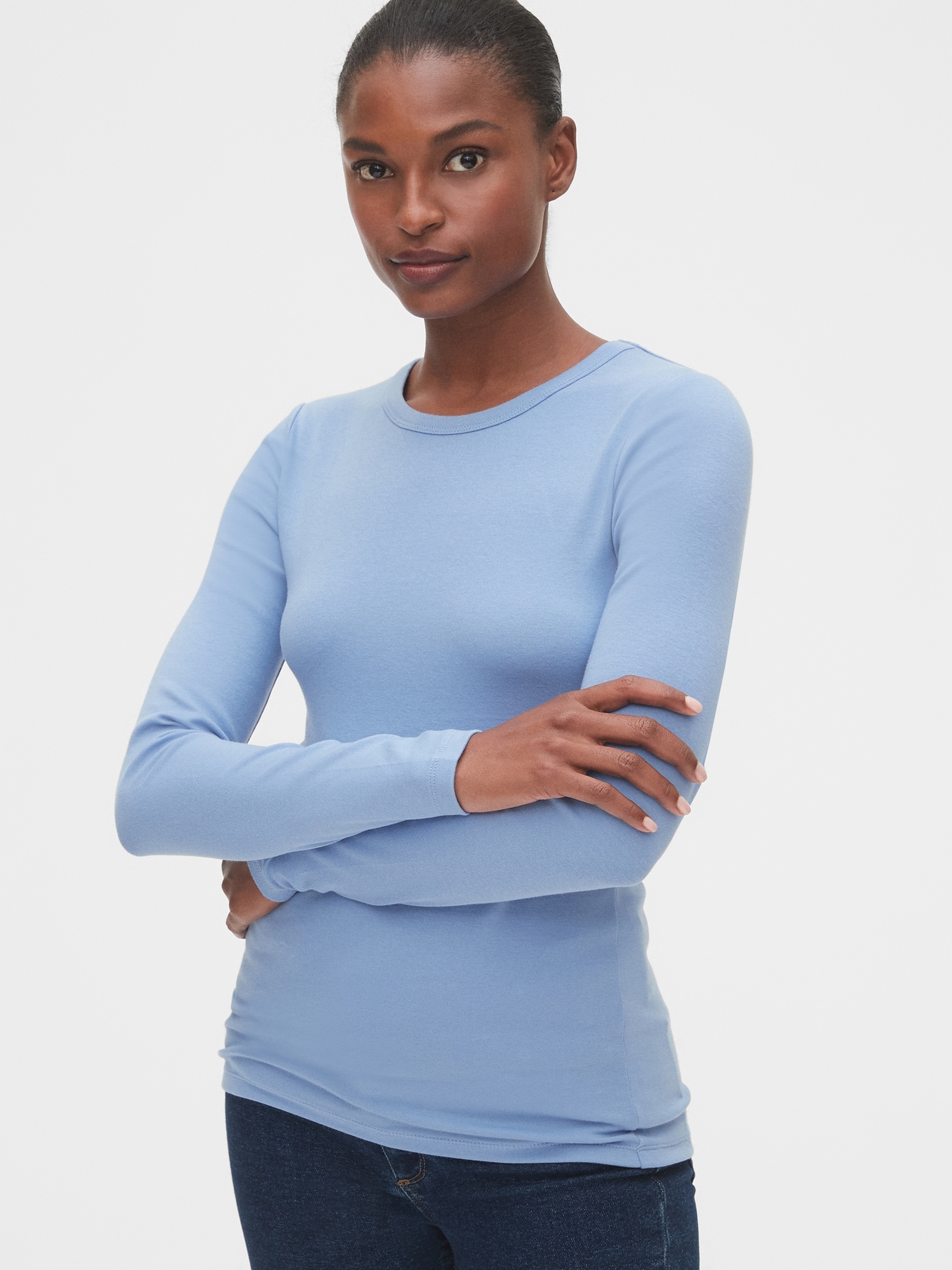 Gap womens modern long deals sleeve crew tee