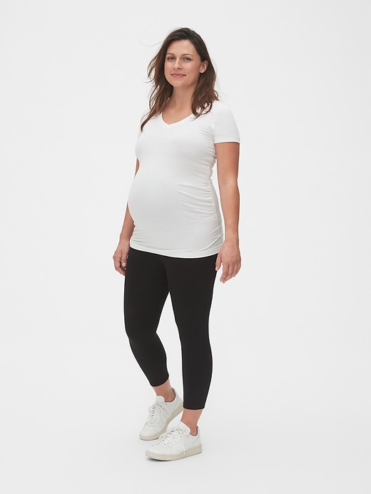 Image number 4 showing, Maternity Pure Body Full Panel Crop Leggings