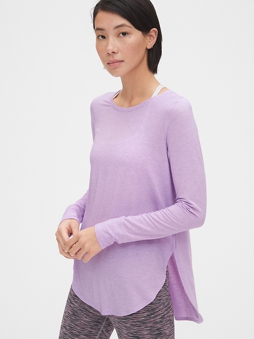 Gap GapFit Breathe Hi-Lo Tunic - ShopStyle Crewneck & Swoop Neck Sweaters