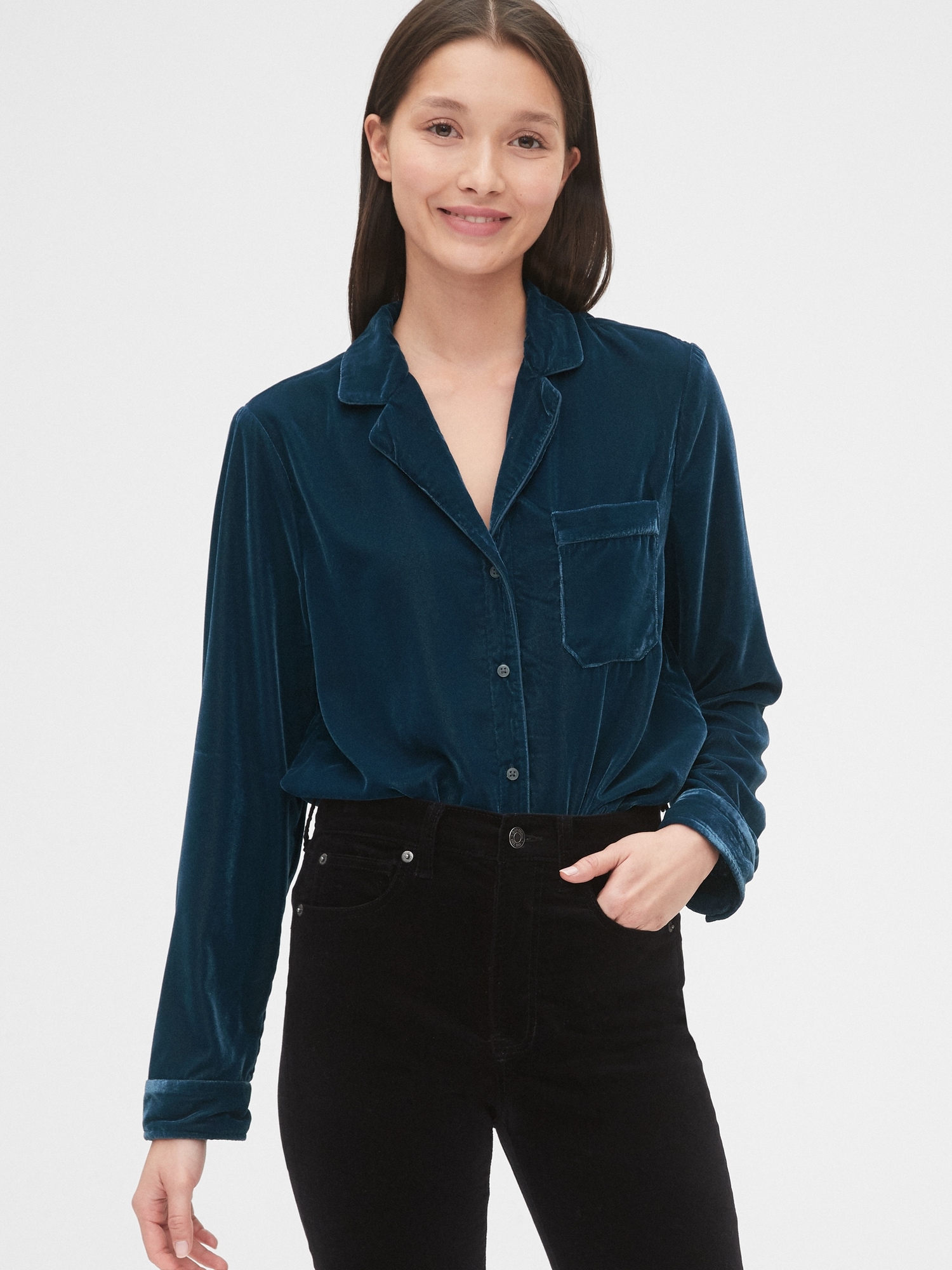 Gap on sale velvet shirt