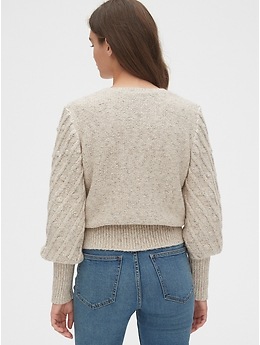 Bobble Stitch Puff Sleeve Sweater Gap