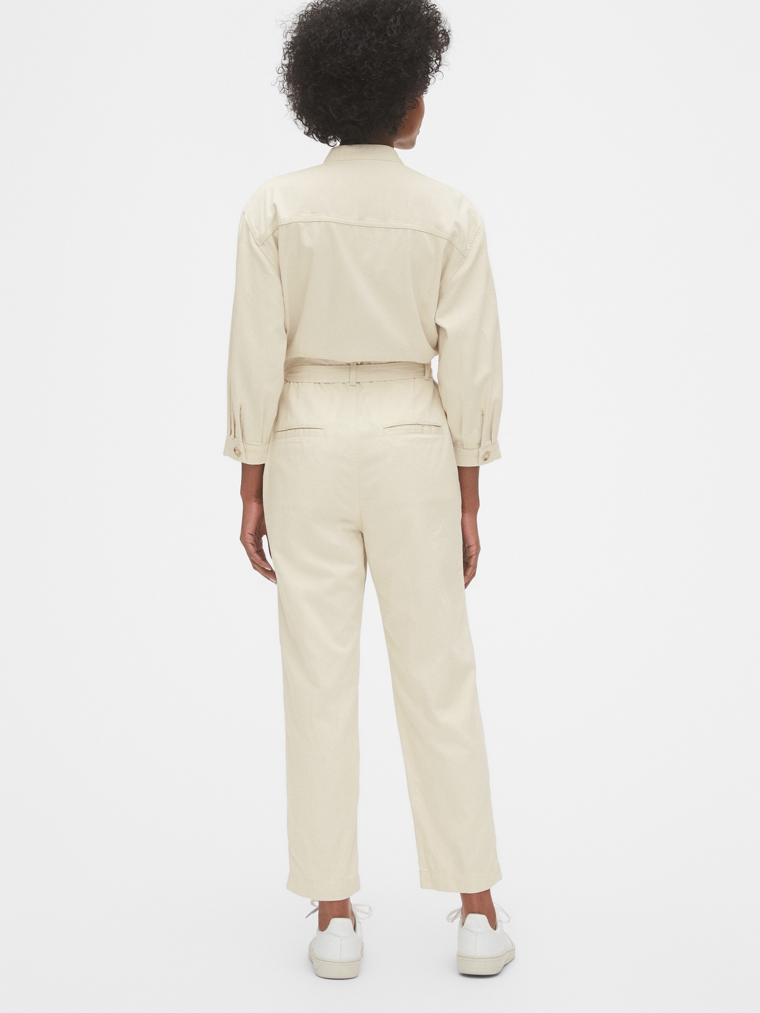 FLOWY JUMPSUIT WITH BELT - Khaki