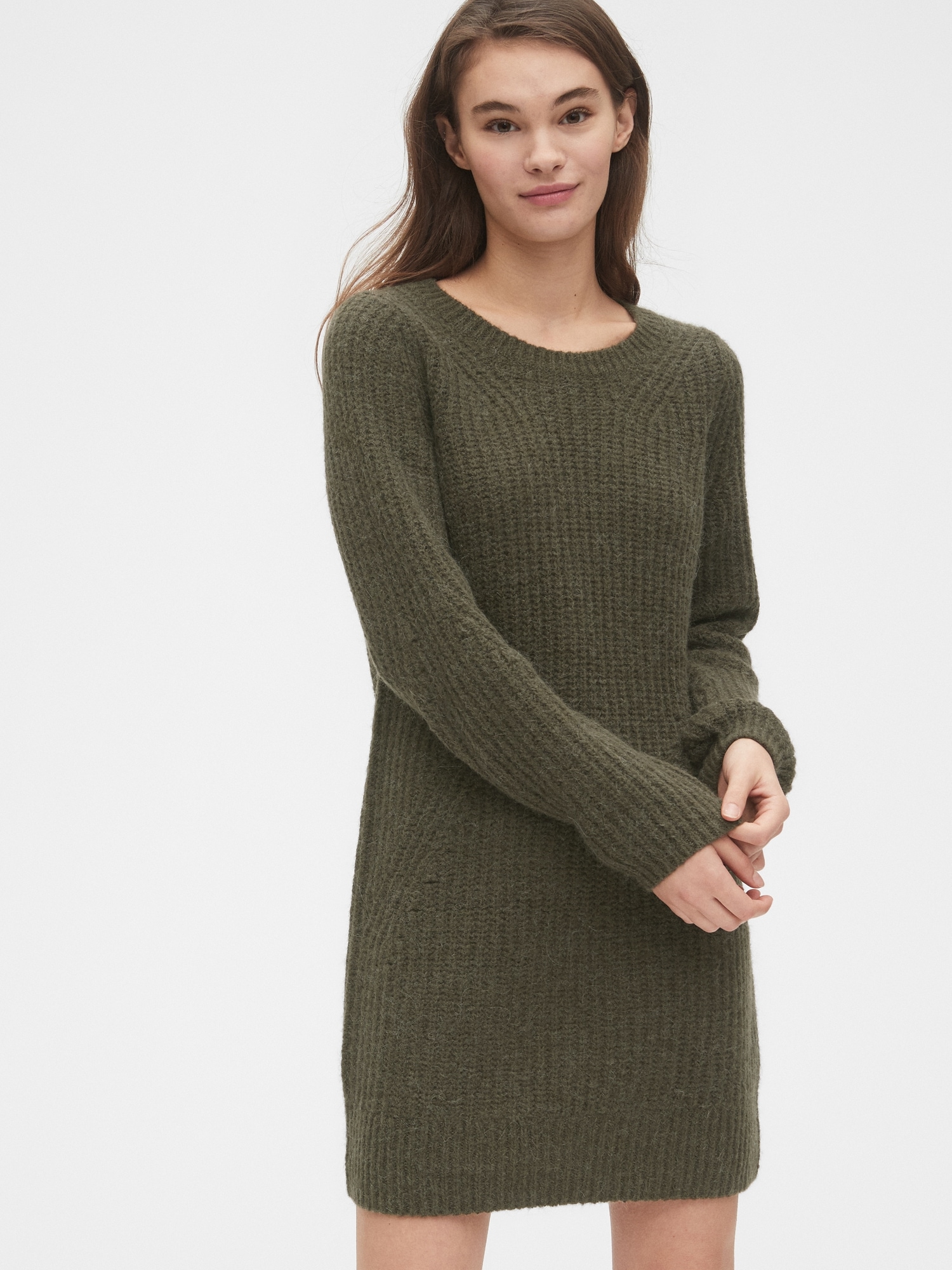 Shop Wool blend pointelle knit sweater dress