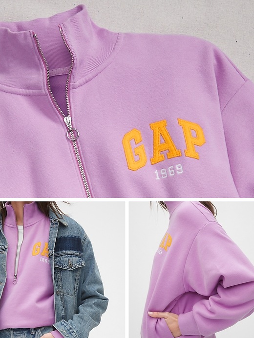 Image number 2 showing, Gap Logo Half-Zip Funnel-Neck Sweatshirt