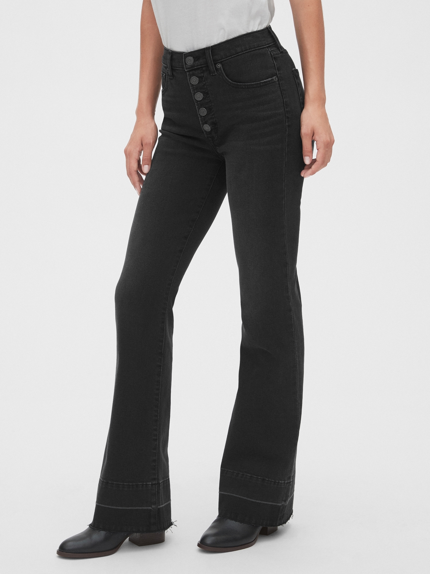 tall black flare jeans