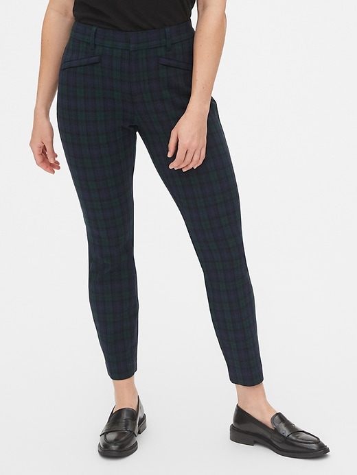 Image number 1 showing, Plaid Curvy Skinny Ankle Pants