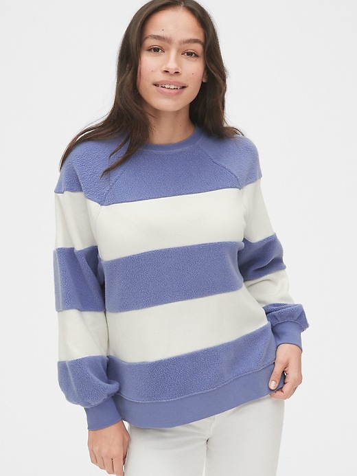 View large product image 1 of 1. Textured Stripe Raglan Sweater