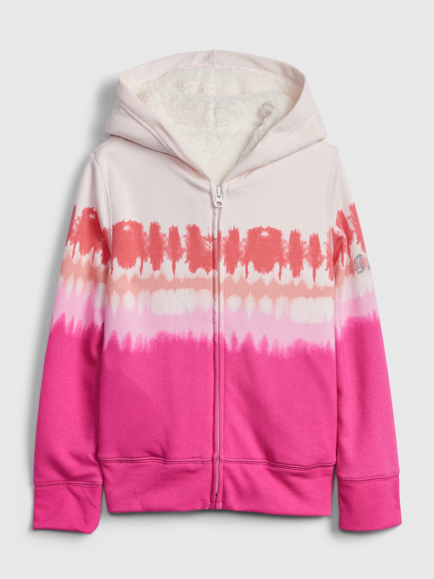 Gap Hooded White & Pink Fleece Sweatshirt