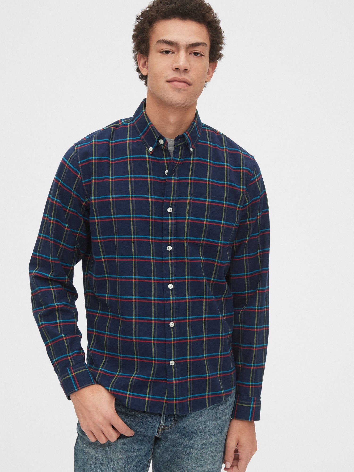 Lived-In Stretch Oxford Shirt in Untucked Fit | Gap