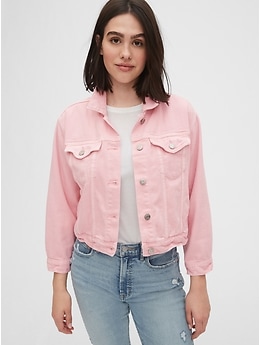 gap pink jean jacket