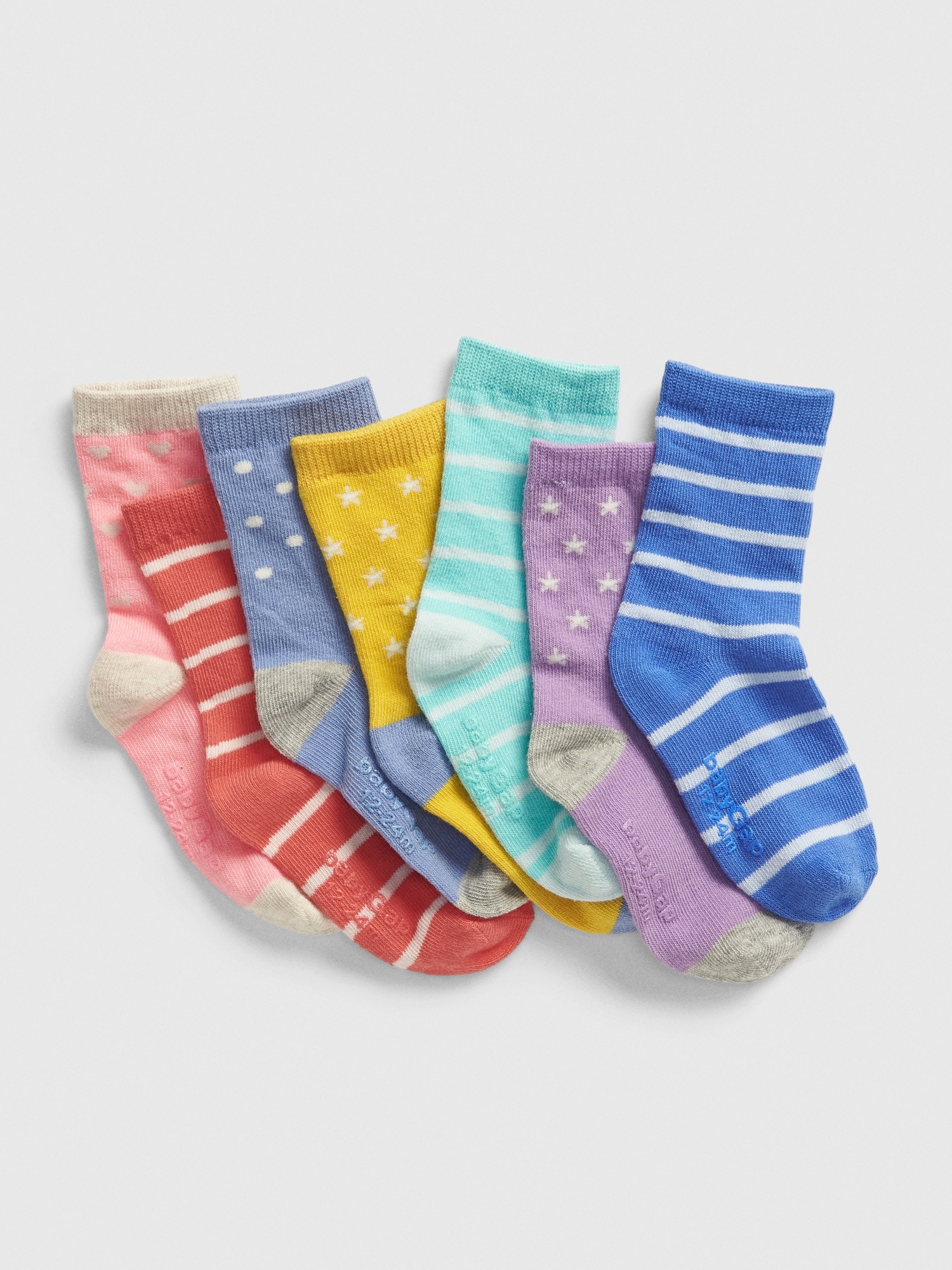 Toddler Stripe Star Crew Socks (7-Pack) | Gap