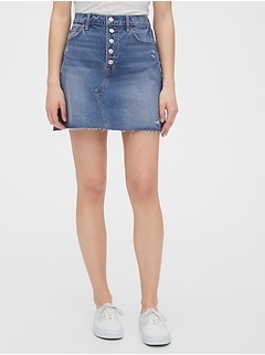 jeans skirts knee length online