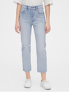 high rise slim straight jeans gap