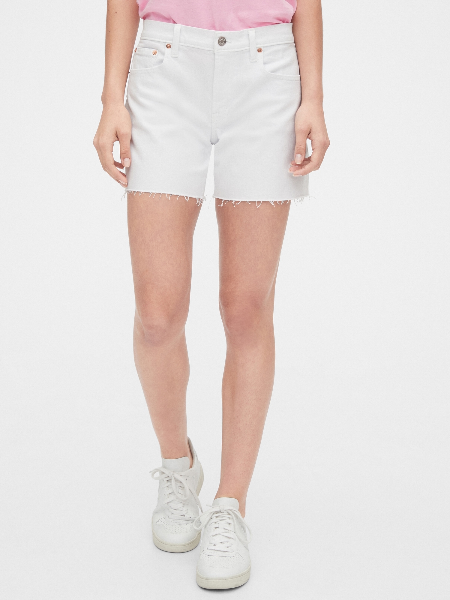 gap white denim shorts
