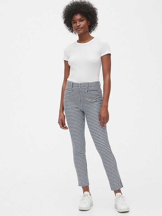 Image number 3 showing, High Rise Gingham Signature Skinny Ankle Pants