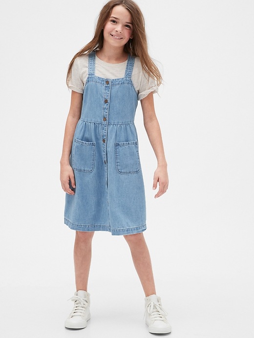 Image number 2 showing, Kids Denim Pocket Dress