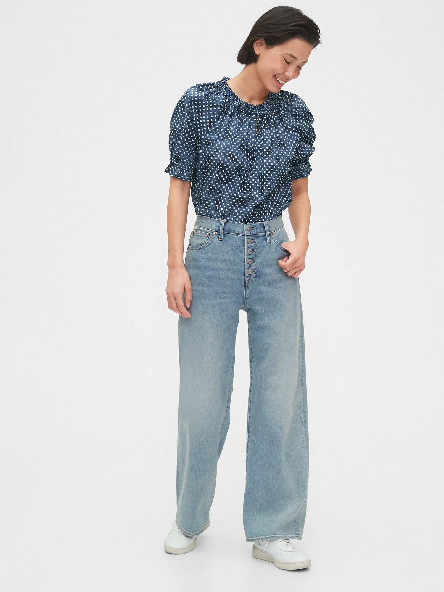 Keyhole Top in Poplin | Gap