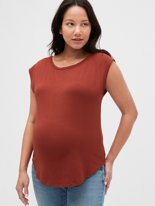 View large product image 1 of 1. Maternity Drapey T-Shirt