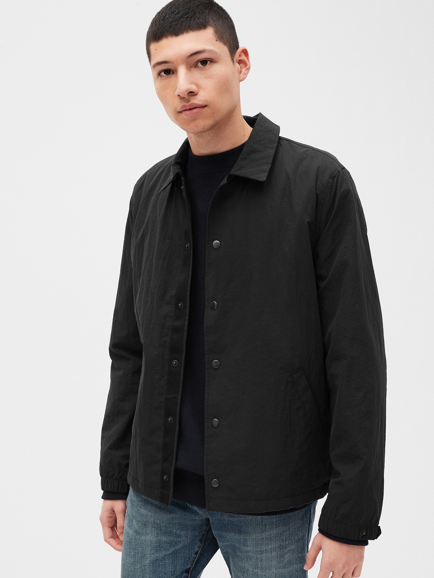 Oversized Nylon Coach Jacket