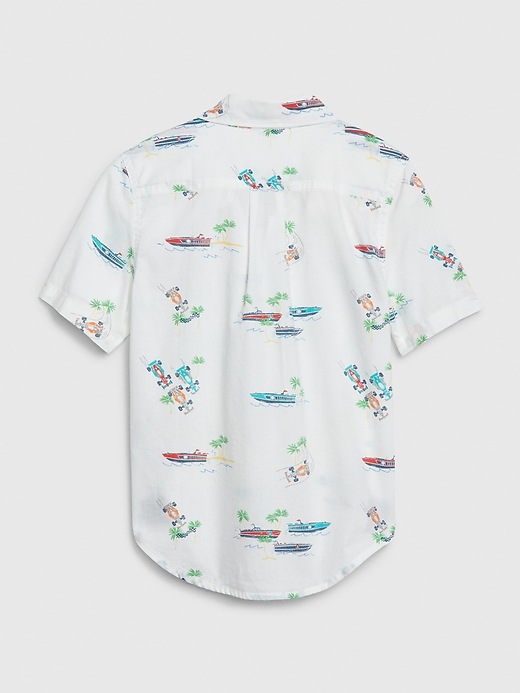 Image number 2 showing, Toddler Print Short Sleeve Poplin Shirt