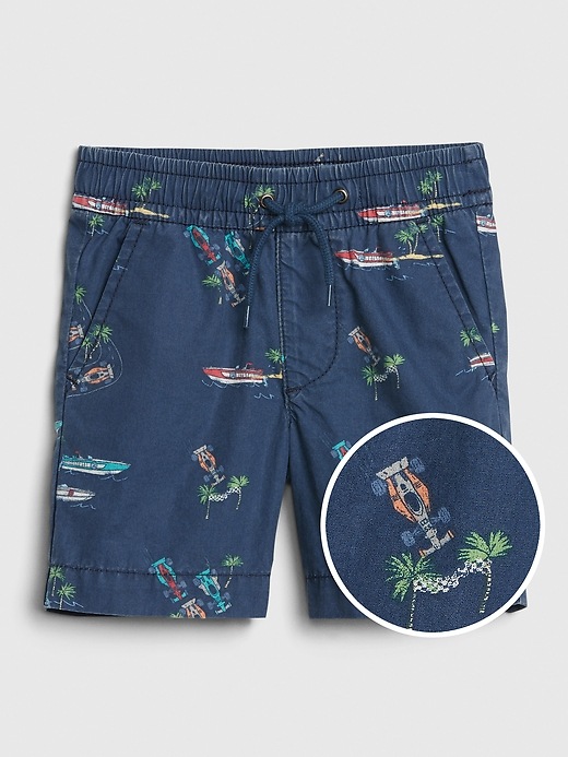 Image number 1 showing, Toddler Print Poplin Pull-On Shorts