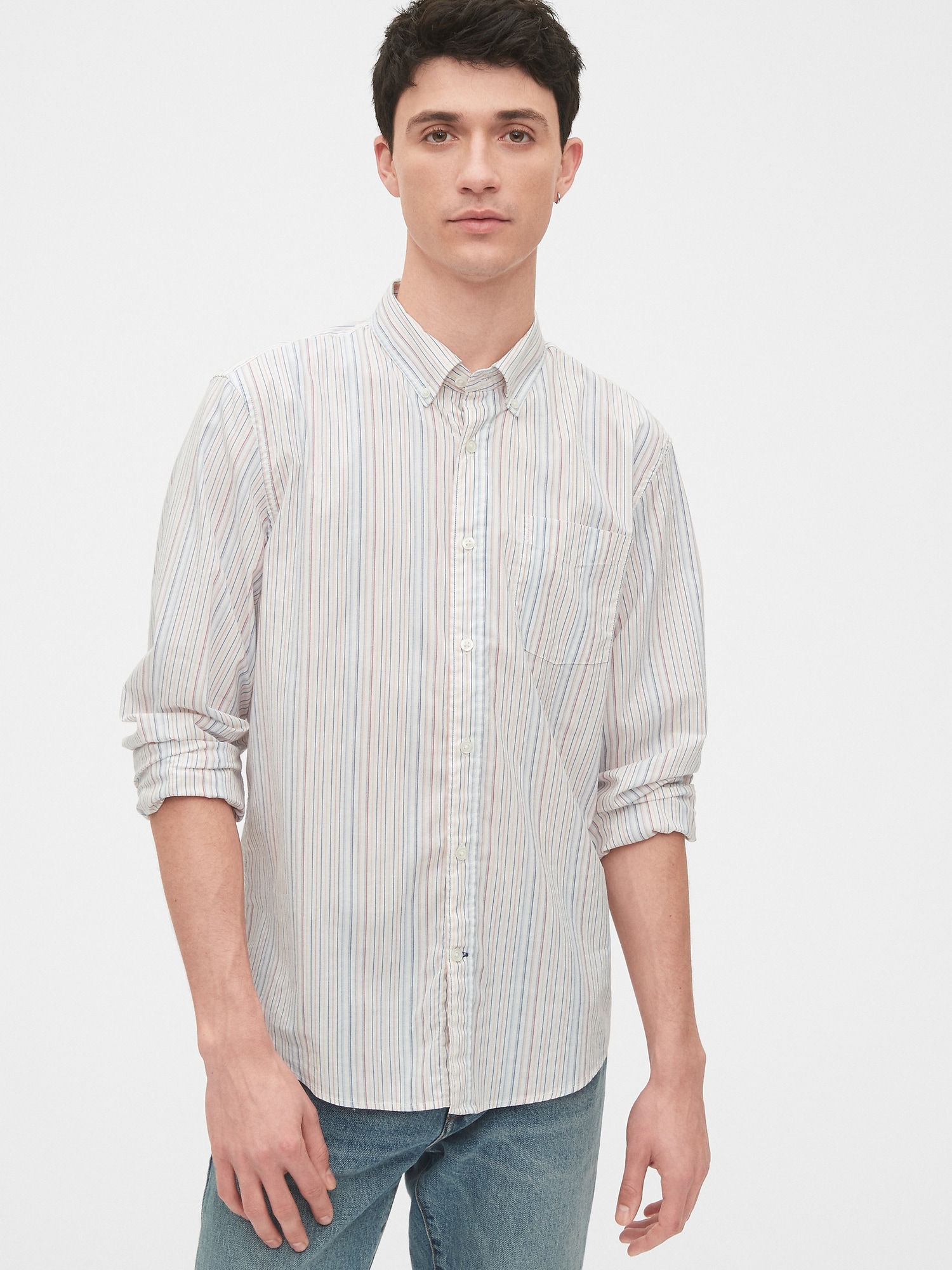 Lived-In Stretch Poplin Shirt in Untucked Fit