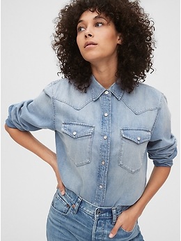 Gap 1969 denim deals shirt