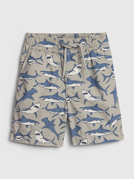 Image number 9 showing, Toddler Print Poplin Pull-On Shorts