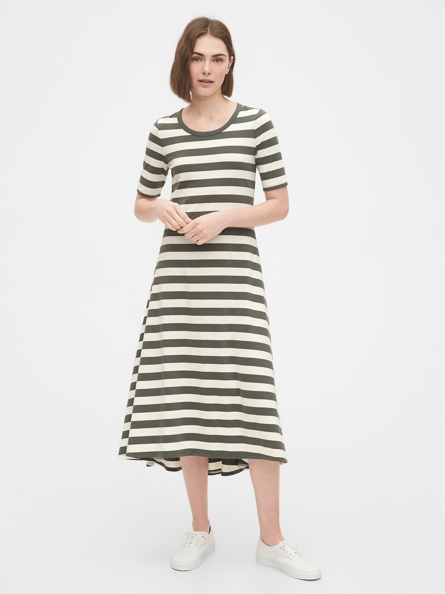 midi cap sleeve dress gap