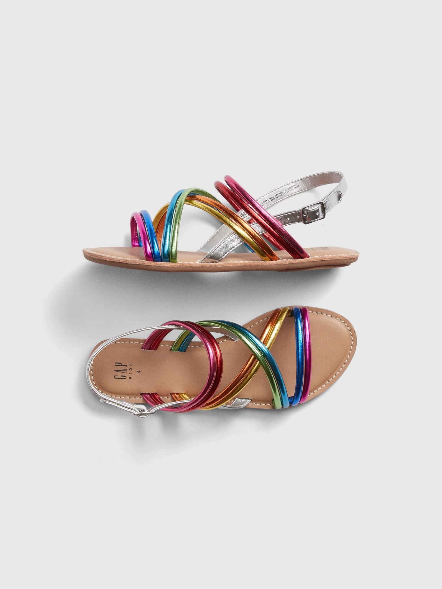 Rainbow store metallic sandals