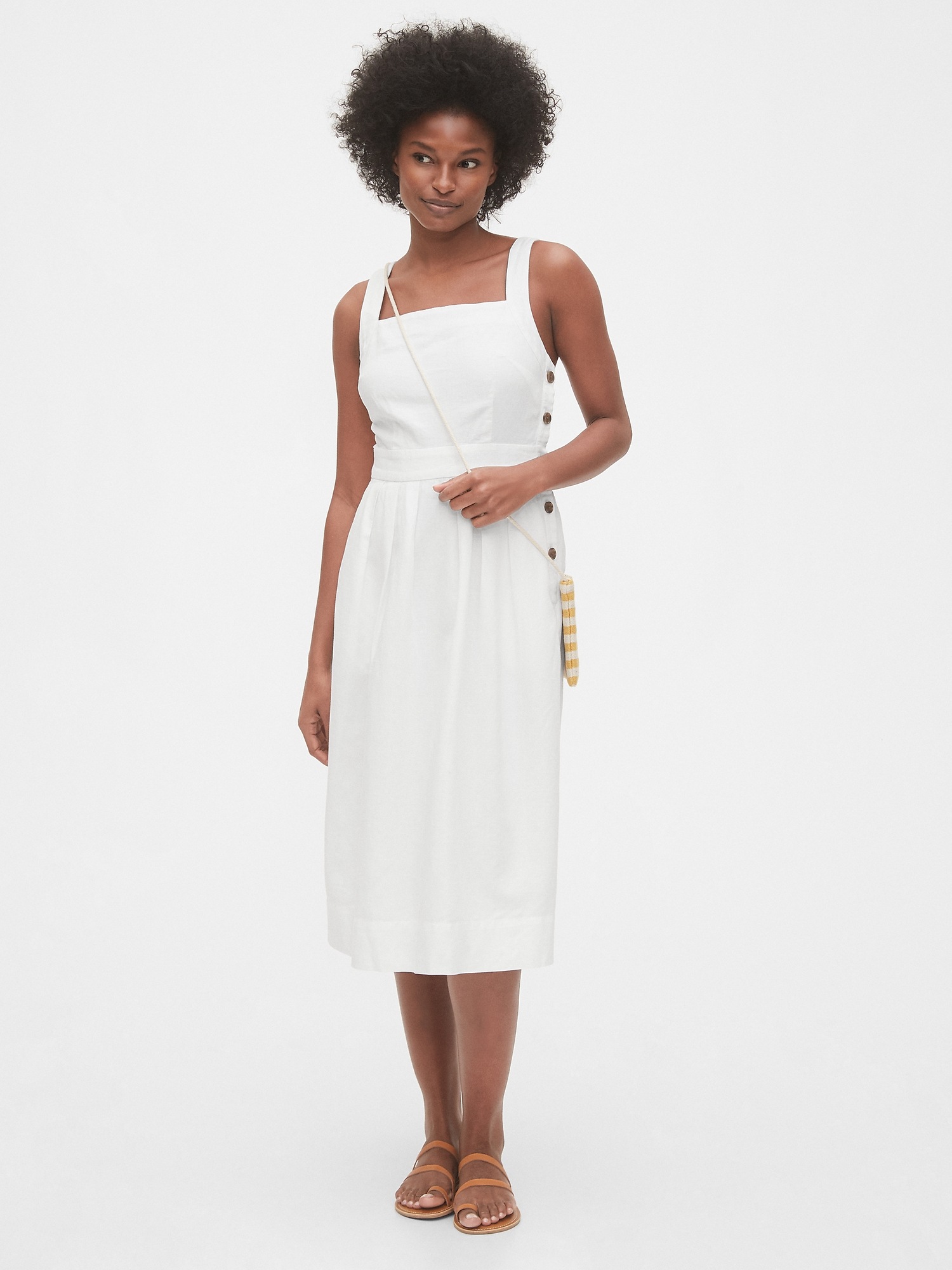 linen cotton midi dress