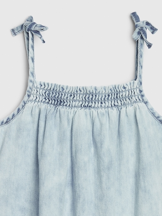 Image number 3 showing, Baby Denim Smocked One-Piece