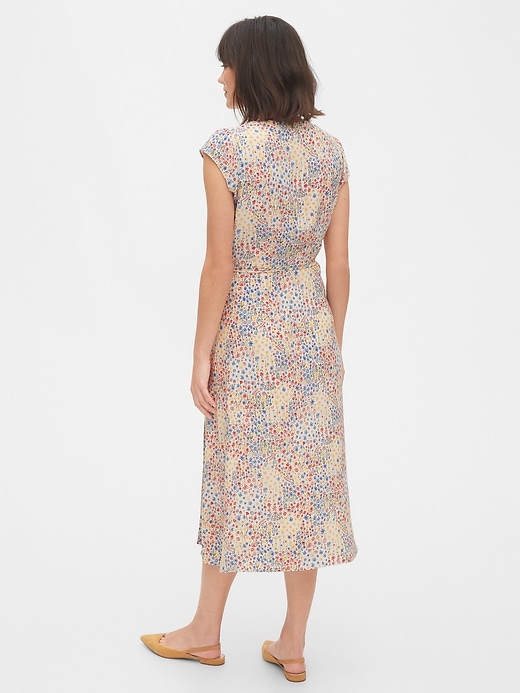 gap floral print midi wrap dress