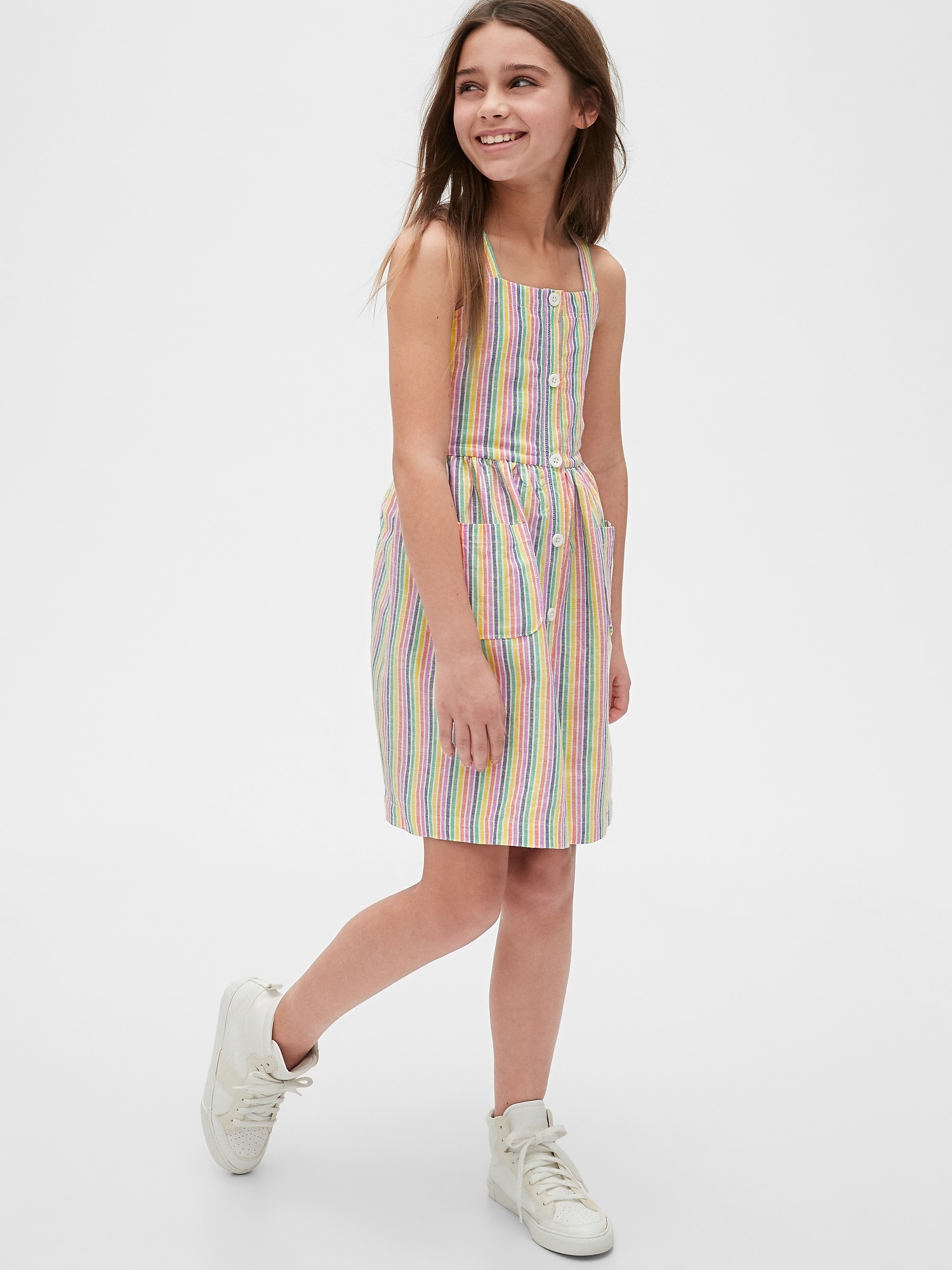 girls rainbow stripe dress