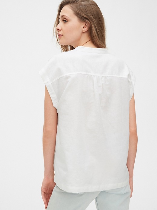 Lace Up Top in Linen-Cotton | Gap