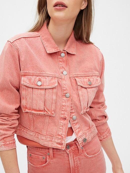 Image number 5 showing, Cropped Utility Denim Jacket