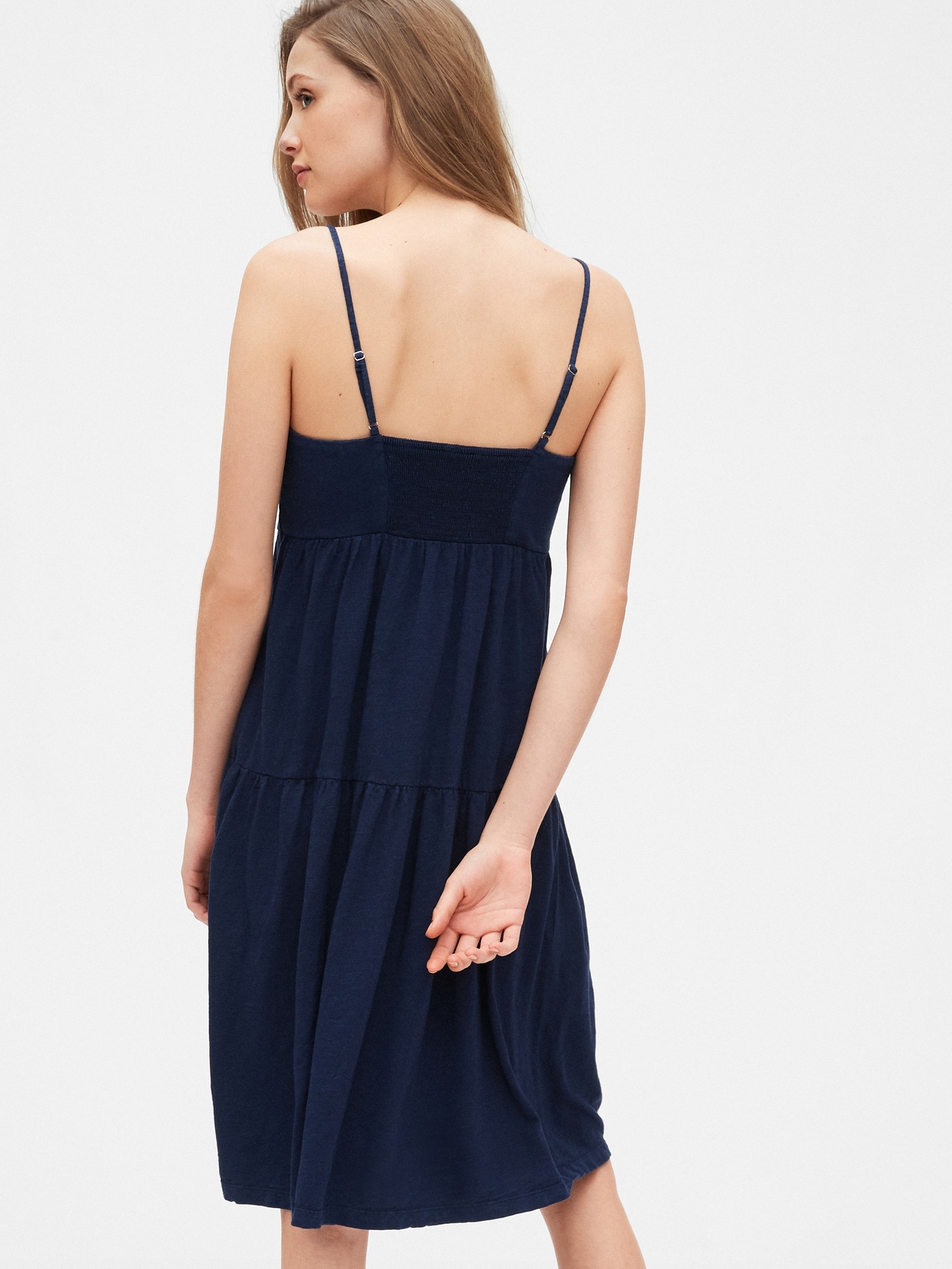 Tiered Cami Midi Dress in Modal-Cotton