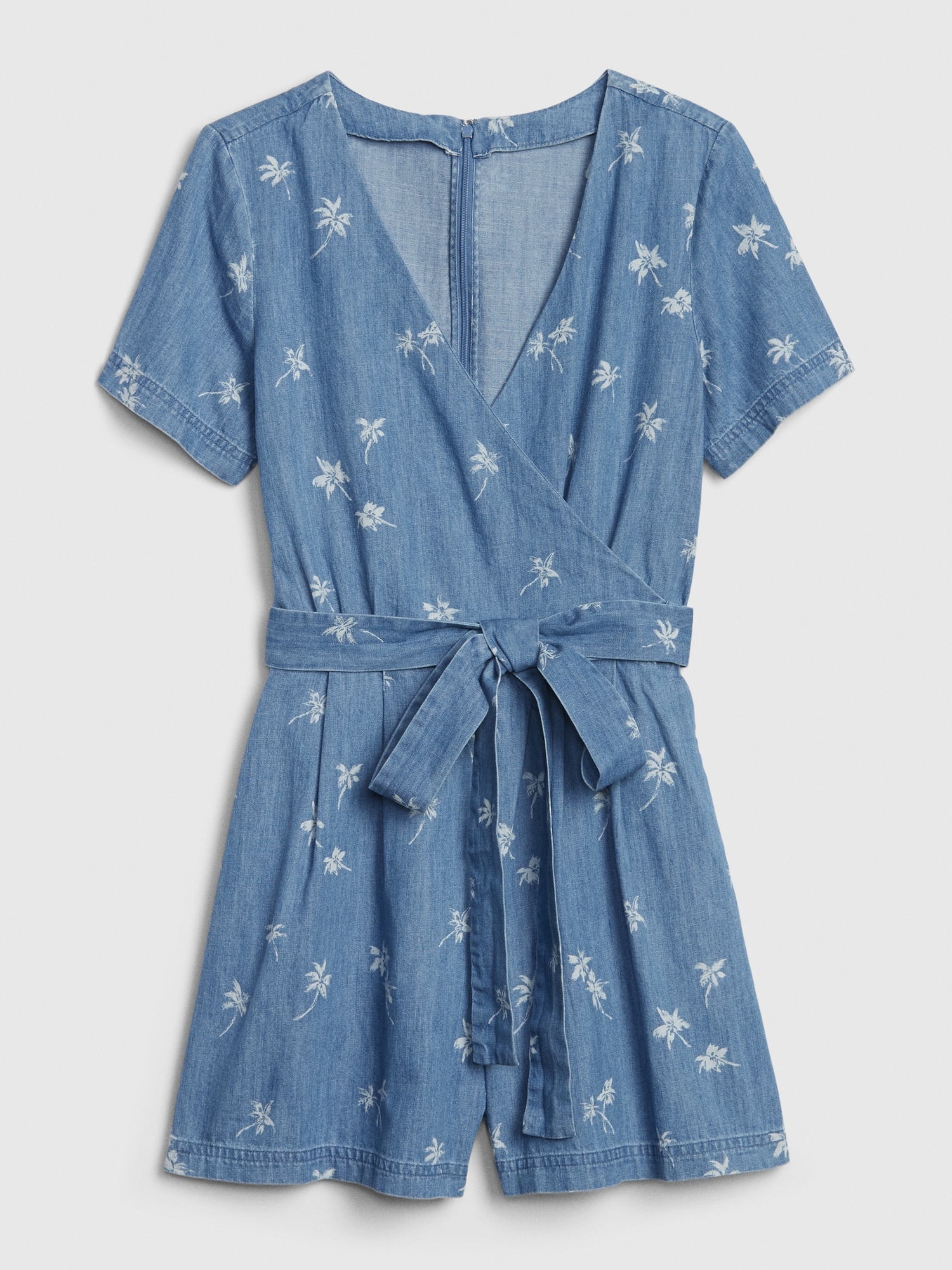 Wrap-Front Print Romper | Gap