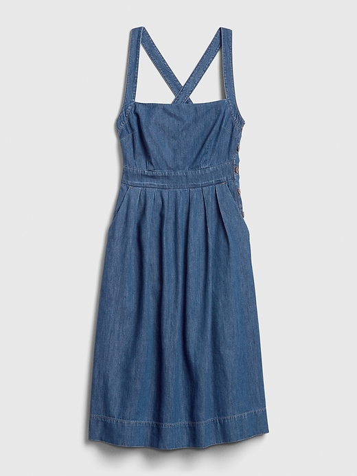 Image number 6 showing, Side-Button Apron Denim Dress