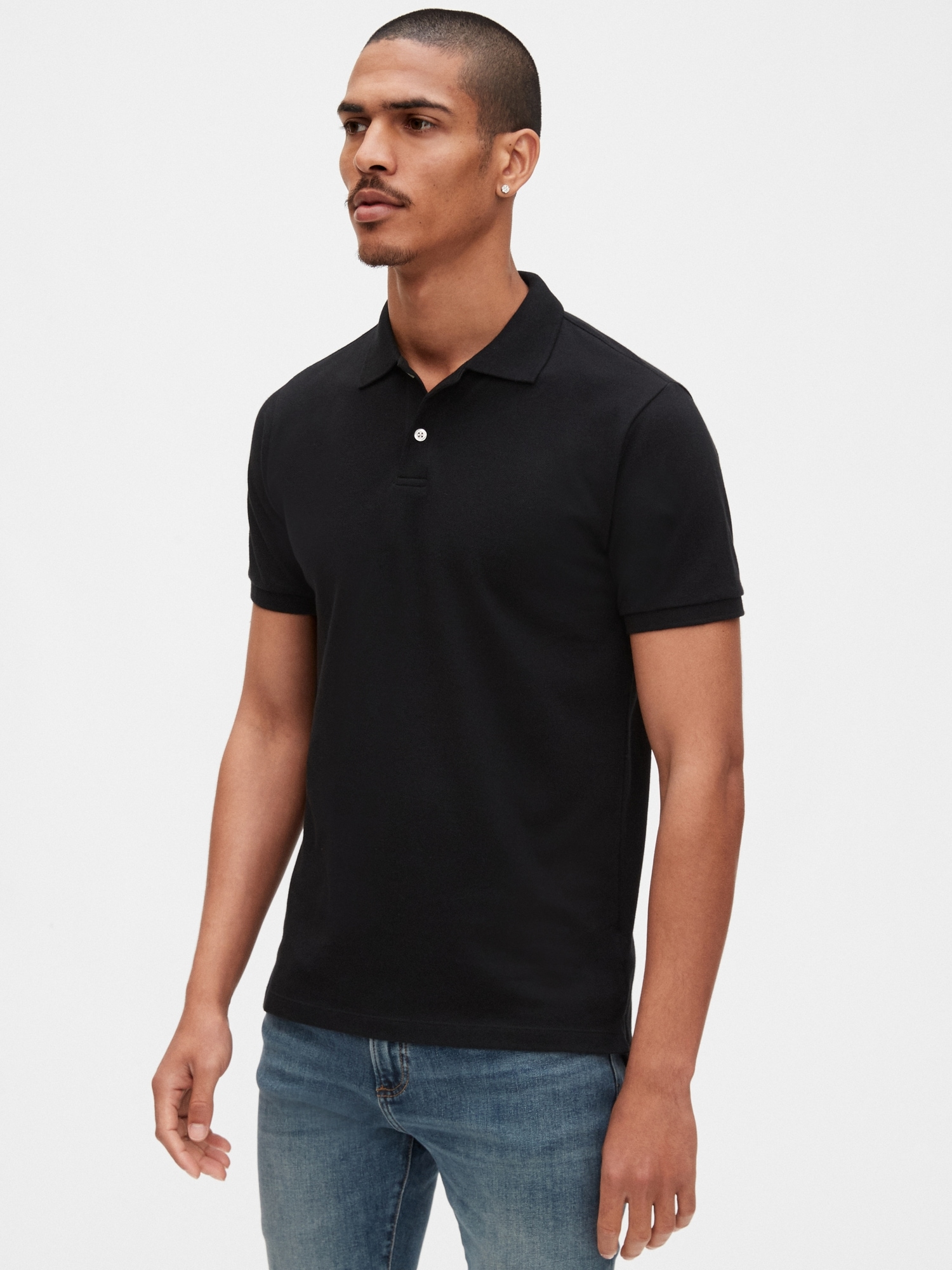 polo shirt with black jeans