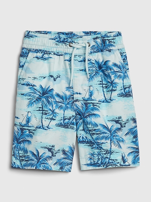 Image number 6 showing, Toddler Print Poplin Pull-On Shorts