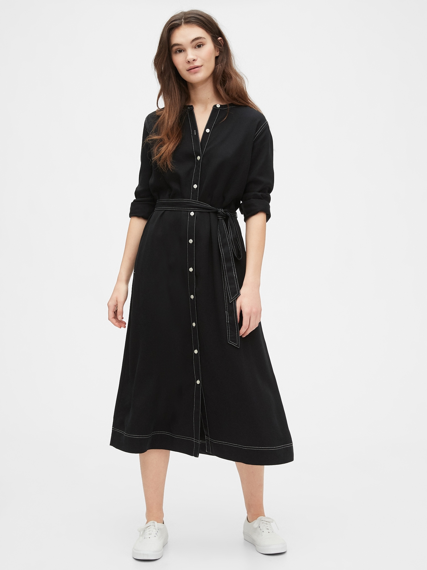 madewell clipdot midi shirtdress