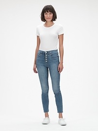 Soft Wear High Rise True Skinny Ankle Jeans with Secret Smoothing Pockets