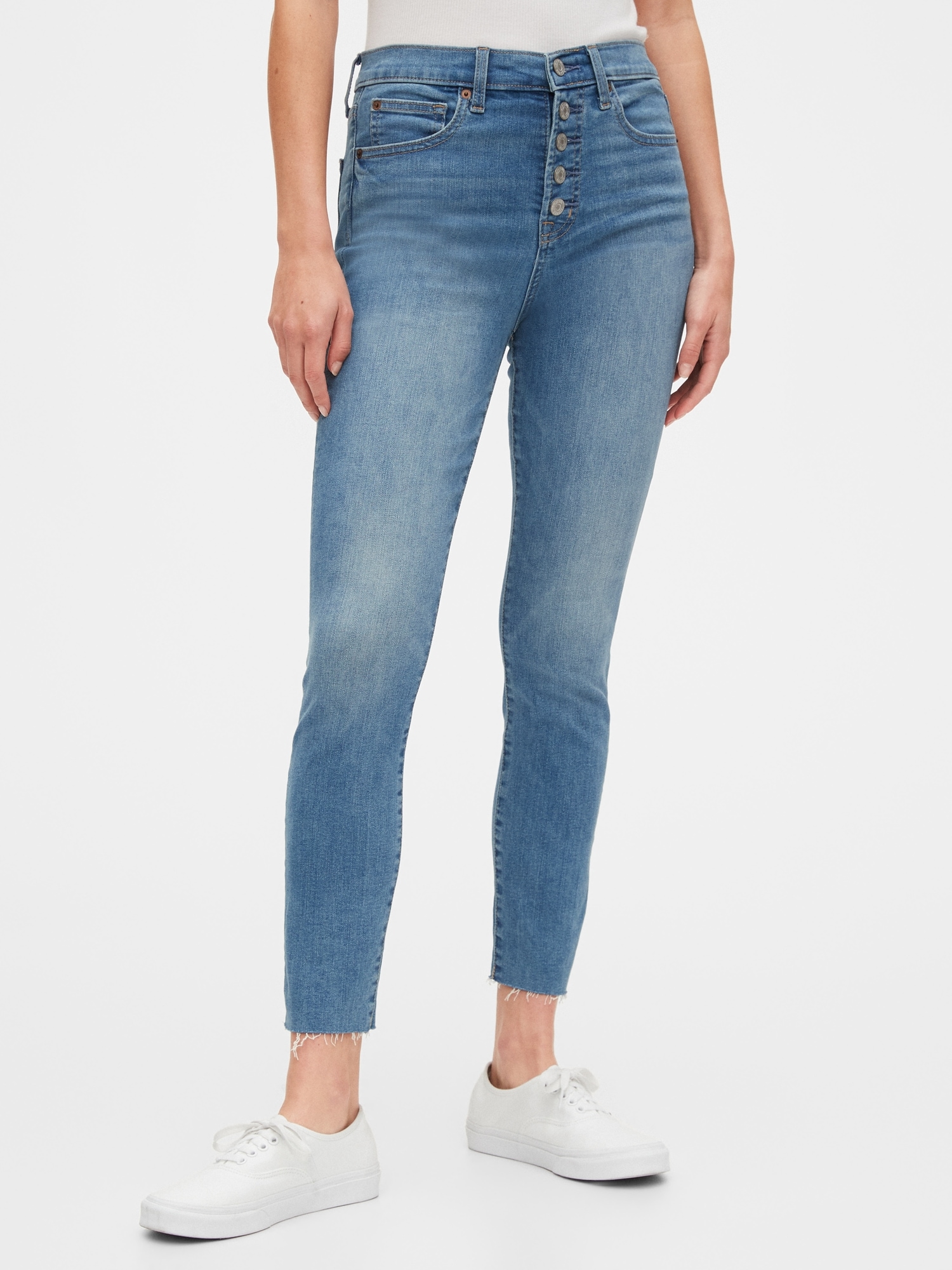 High Rise True Skinny Ankle Jeans with 