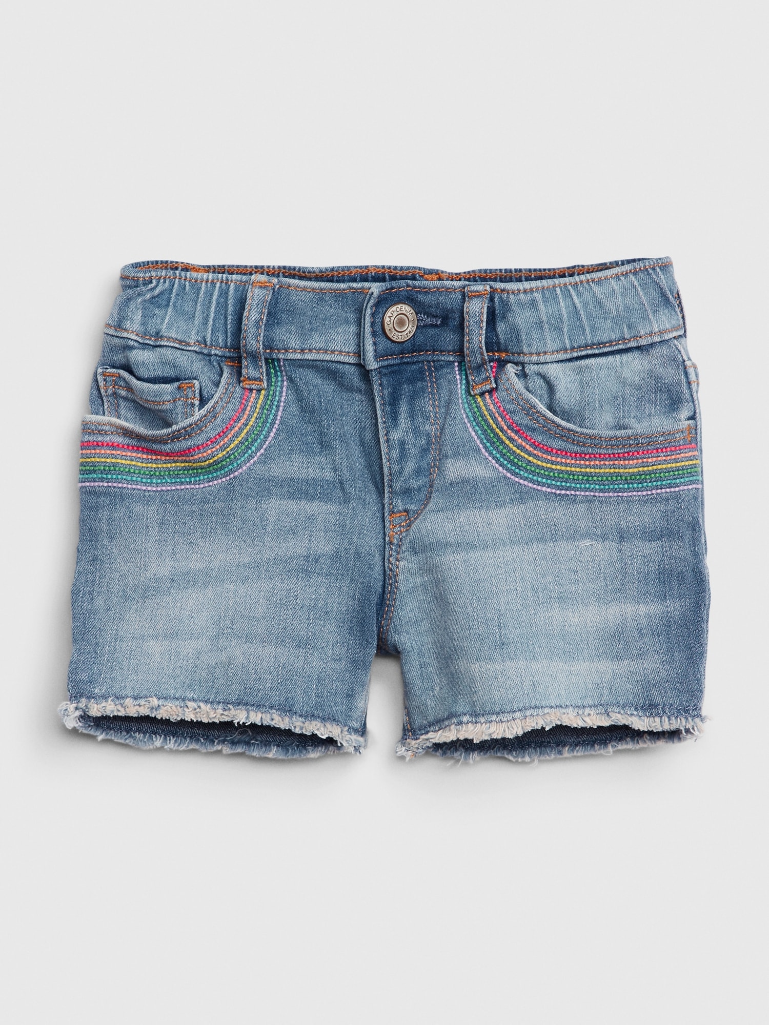 Toddler Rainbow Embroidered Shorty Shorts | Gap