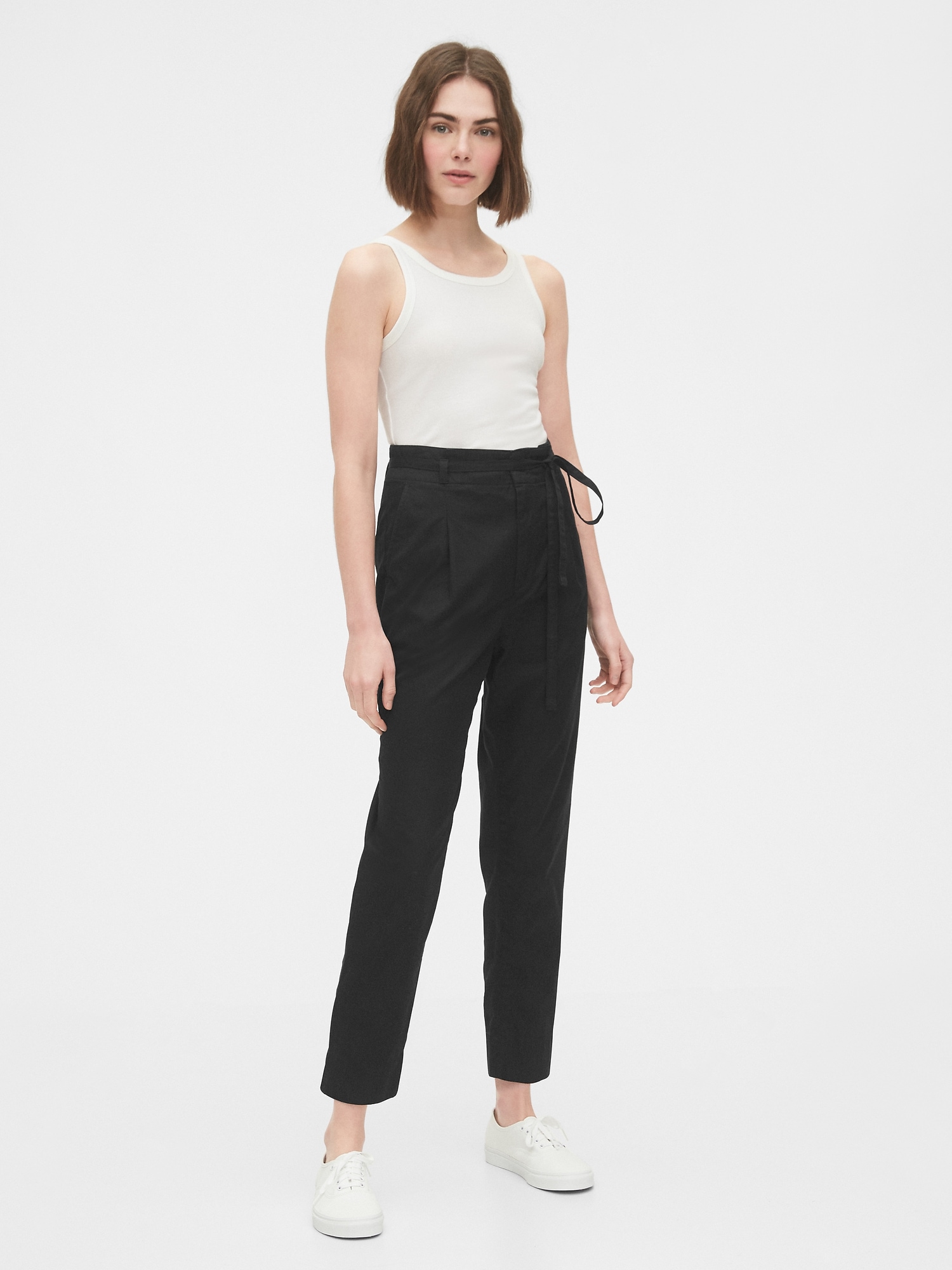 Topshop black sales paperbag trousers