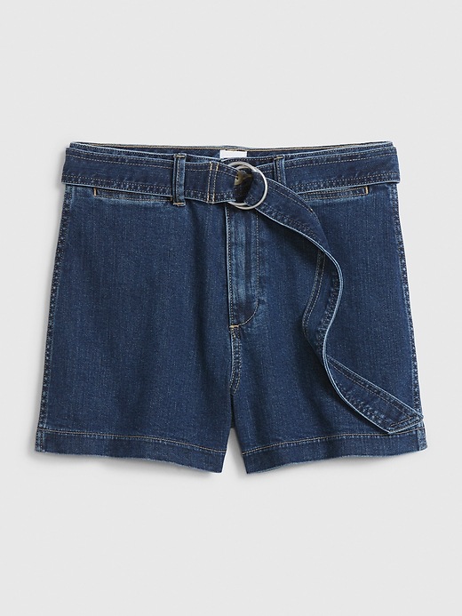 High Rise Denim Chino Shorts