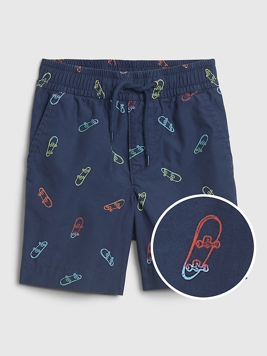 Image number 5 showing, Toddler Print Poplin Pull-On Shorts